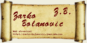 Žarko Bolanović vizit kartica